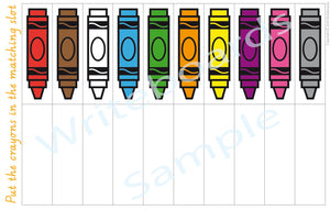 VIC Modern Cursive Crayon Colours Quiet Book for Childcare and Kindergarten for ages 3+