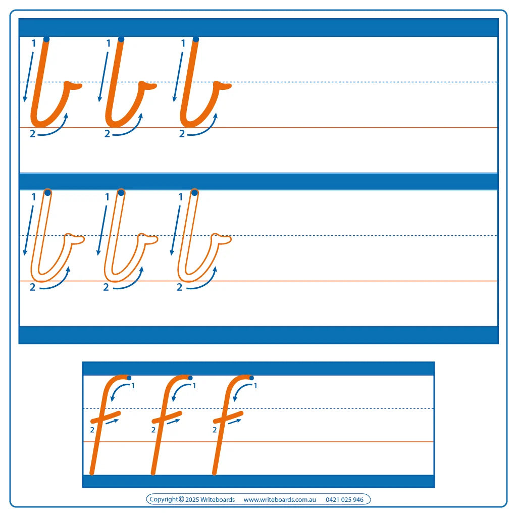 VIC Modern Cursive Large Dotted Third Alphabet Tracing Worksheets with Directions for Prep & Childcare Educators