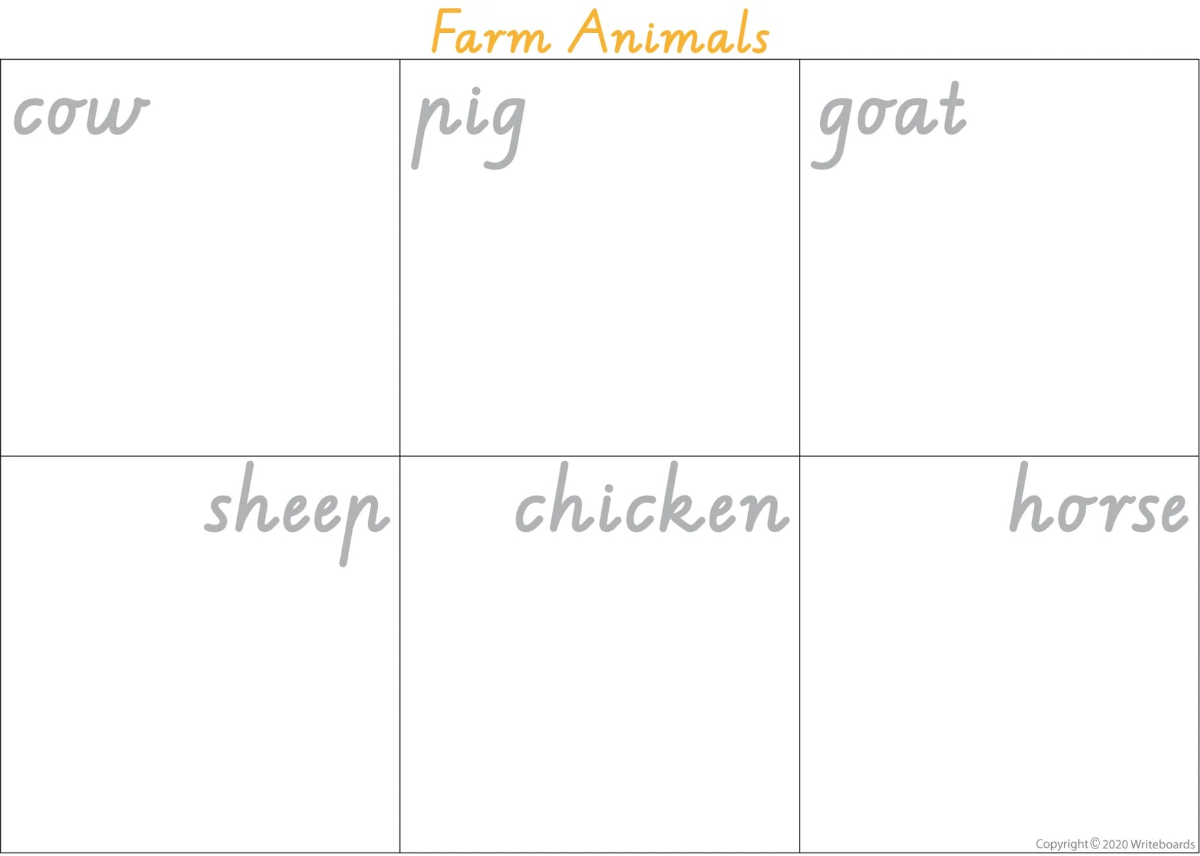 VIC Modern Cursive Font Farm Animal Busy Book pages for Teachers and Educators