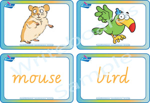 VIC Modern Cursive Font Pet Animal Busy Book Flashcards for Teachers and Educators
