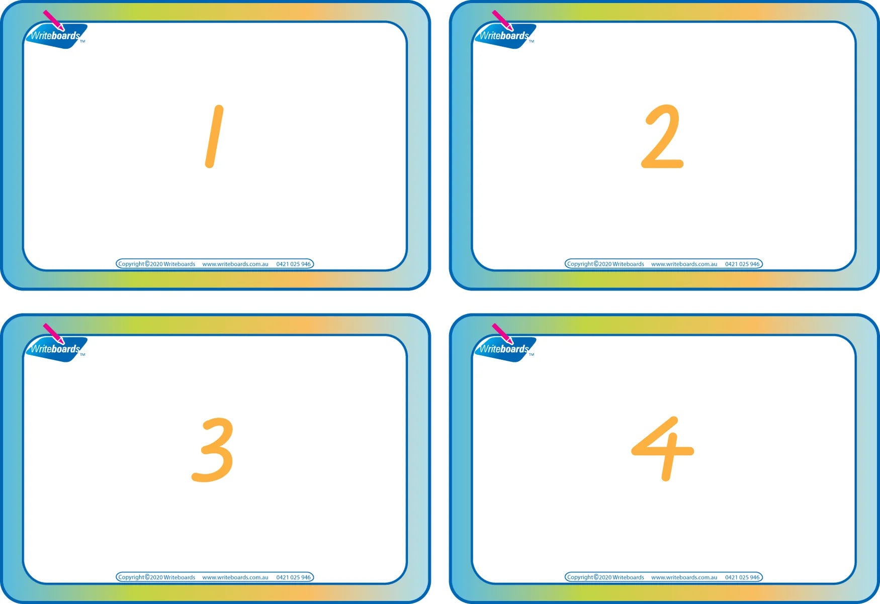 VIC Modern Cursive Font Counting Flashcards for Teachers & Educators for Ages 3+