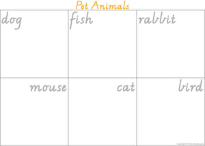 VIC Modern Cursive Pet Animals Busy Book pages for Childcare & Kindergarten
