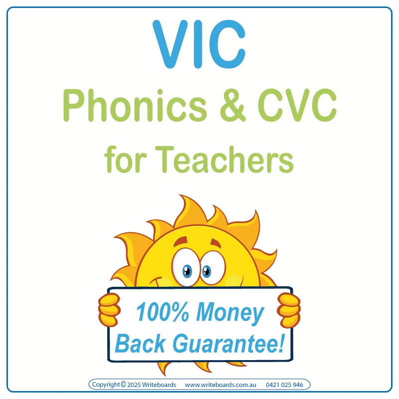 VIC Modern Cursive Font Phonics & CVC Resources for Teachers in VIC