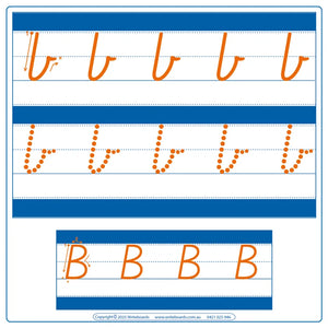 VIC Modern Cursive Font School Starter Kit includes Alphabet & Number Practice Worksheets with Directions