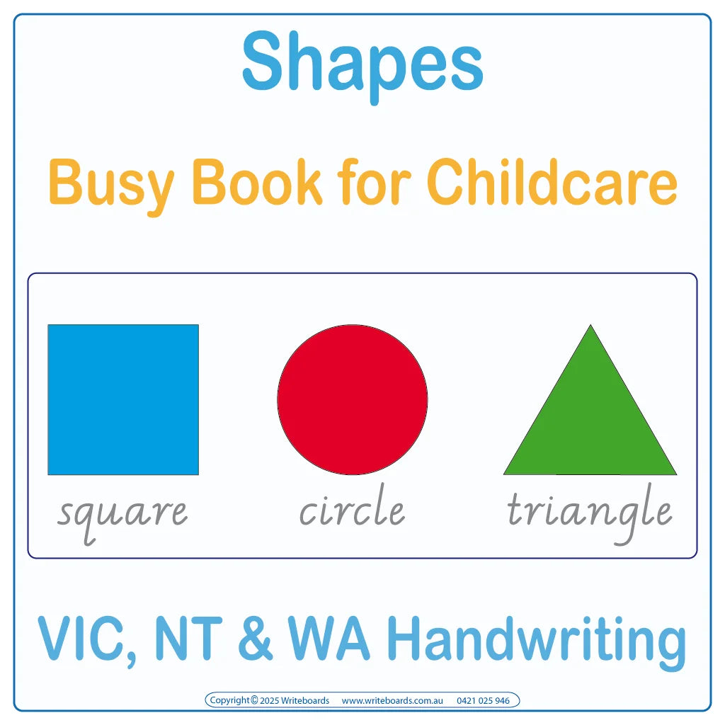 VIC Modern Cursive Shapes Busy Book for Childcare and Kindergarten Educators, Ages 3+
