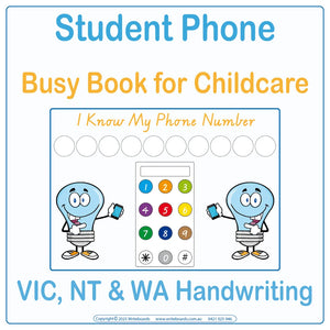VIC Modern Cursive Student Phone Number Busy Book for Childcare and Kindergarten Educators, Ages 3+