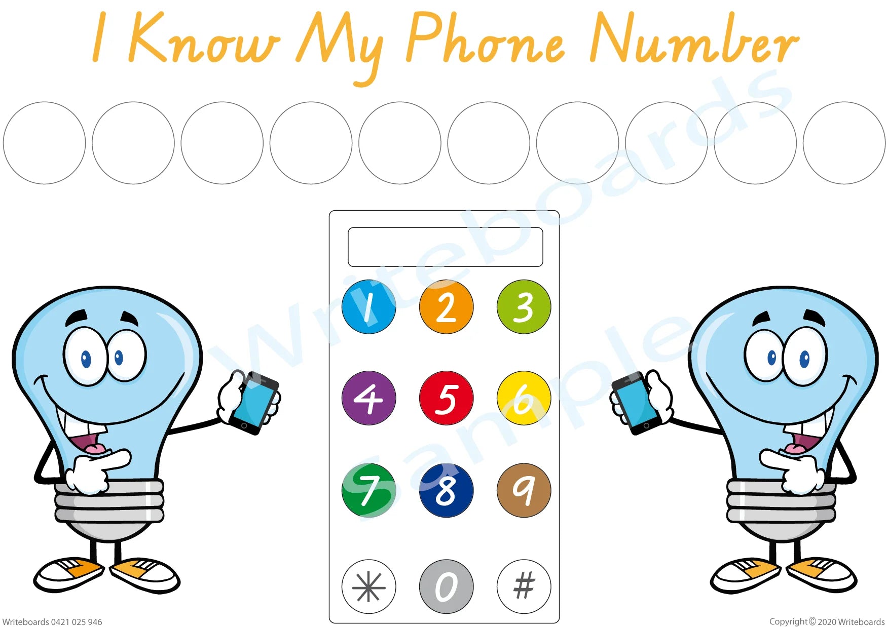 VIC Modern Cursive Font Teach Your Student Their Phone Number Busy Book
