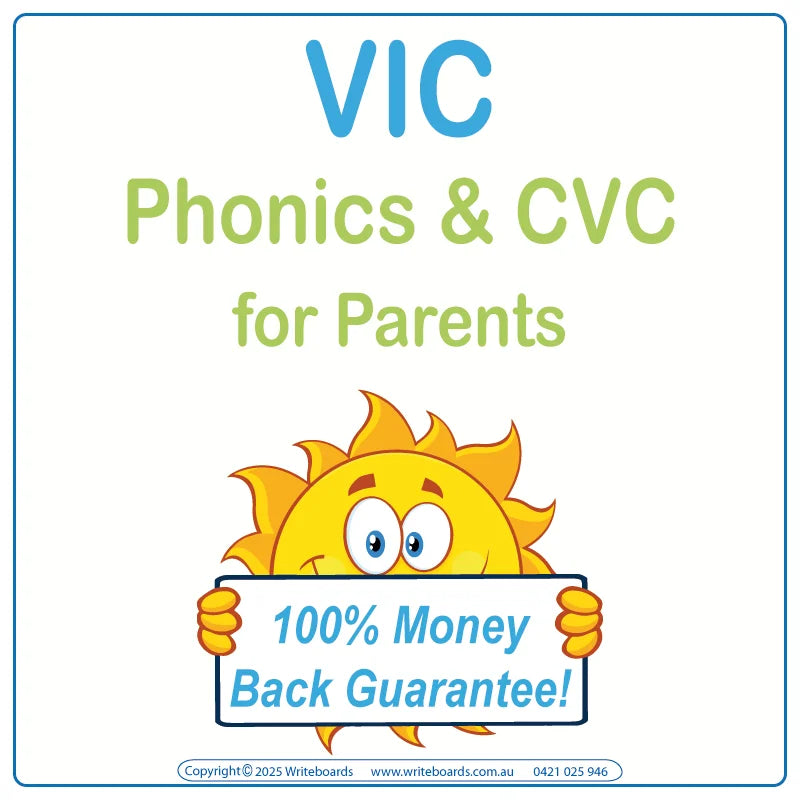 VIC Modern Cursive Font Phonics and CVC Resources for VIC Kids Aged 3+