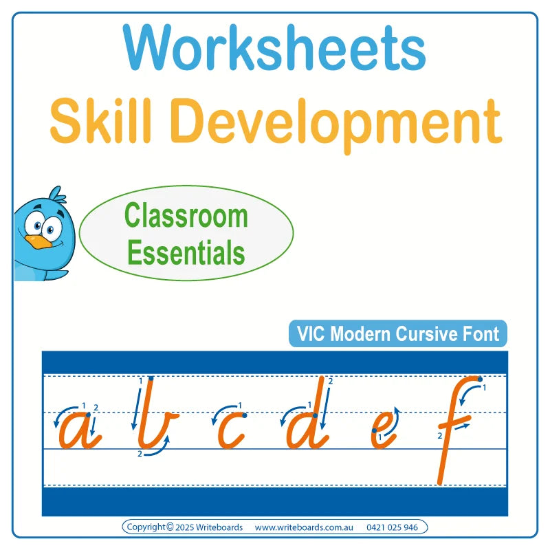 VIC Modern Cursive Worksheets for Teachers – handwriting practice and classroom resources