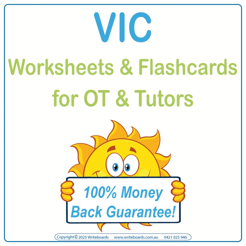 VIC Modern Cursive Font Worksheets for Therapists in VIC, VIC Tutors Traceable & Printable Worksheets