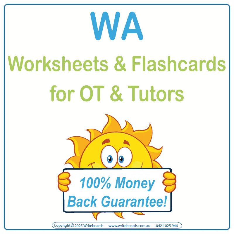 VIC Modern Cursive Font Worksheets for Therapists in the WA, WA Tutors Traceable & Printable Worksheets