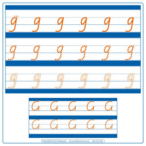 VIC Modern Cursive Font Alphabet Tracing Worksheets with Directions for Occupational Therapists and Tutors