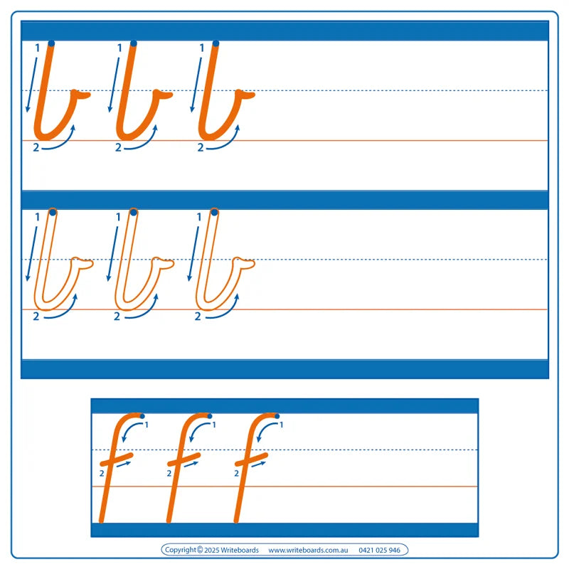 VIC Modern Cursive Font School Starter Kit includes Dotted Third Alphabet Practice Worksheets with Directions