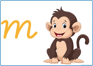 VIC Modern Cursive Alphabet Phonics Posters for Kindergarten with letter sounds and picture cues