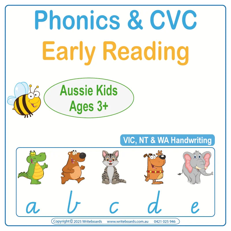 Teach your child to read and spell with VIC Modern Cursive Font Phonics and CVC Tools