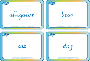 VIC Modern Cursive Colourful Animal Phonic Flashcards for Teachers help reinforce letter sounds and spelling skills