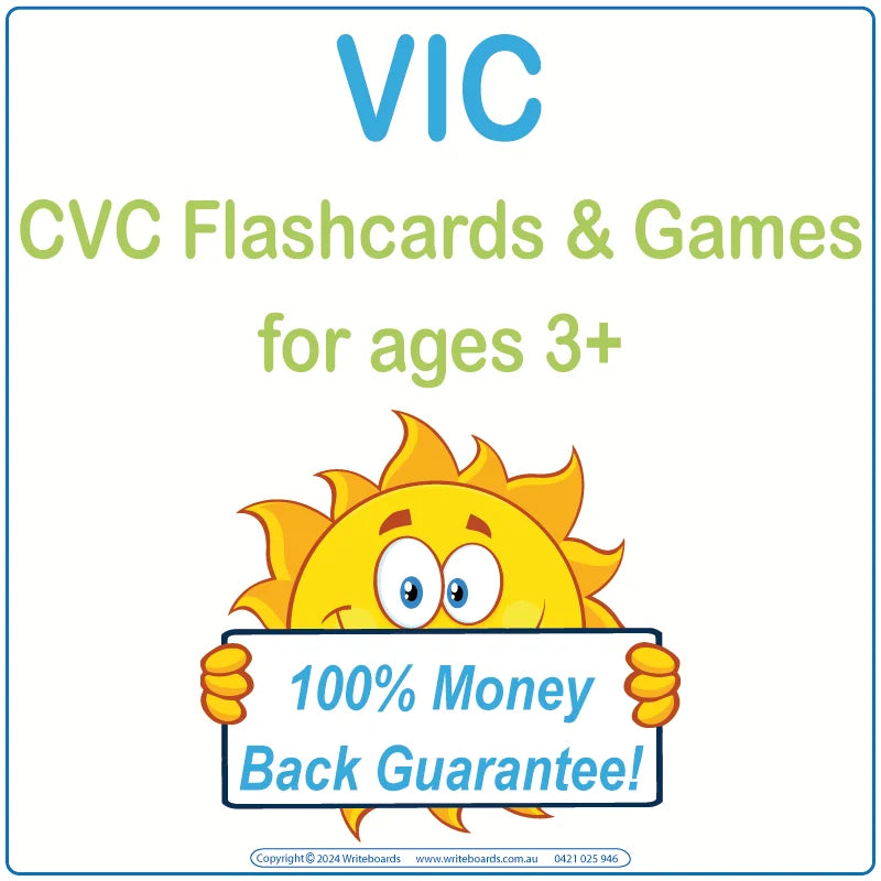 CVC Flashcards & Games for VIC Handwriting