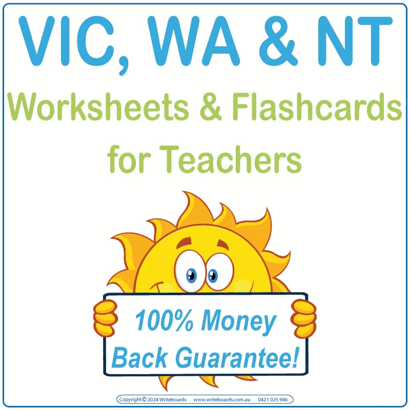 VIC Modern Cursive Font Worksheets & Flashcards for Teachers, VIC Modern Cursive Font Teachers Resources