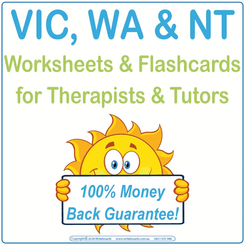 Downloadable & Printable VIC Modern Cursive Font Worksheets & Flashcards for Therapists & Tutors in VIC