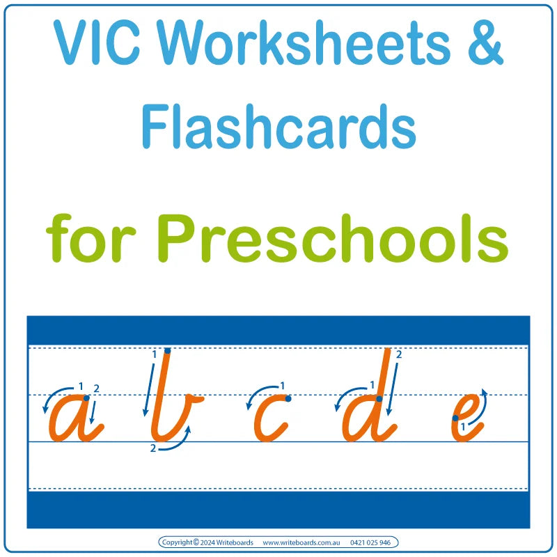 VIC Worksheets & Flashcards for Prep & Preschools, VIC School Readiness Worksheets for Prep Educators