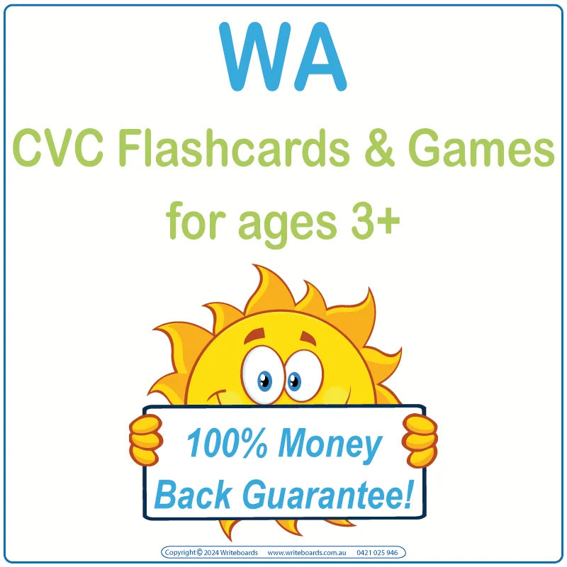 CVC Flashcards & Games for WA Handwriting