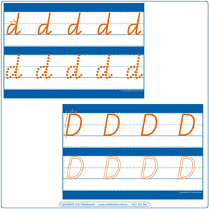 QLD Beginners Font Alphabet & Number Tracing Worksheets for Parents