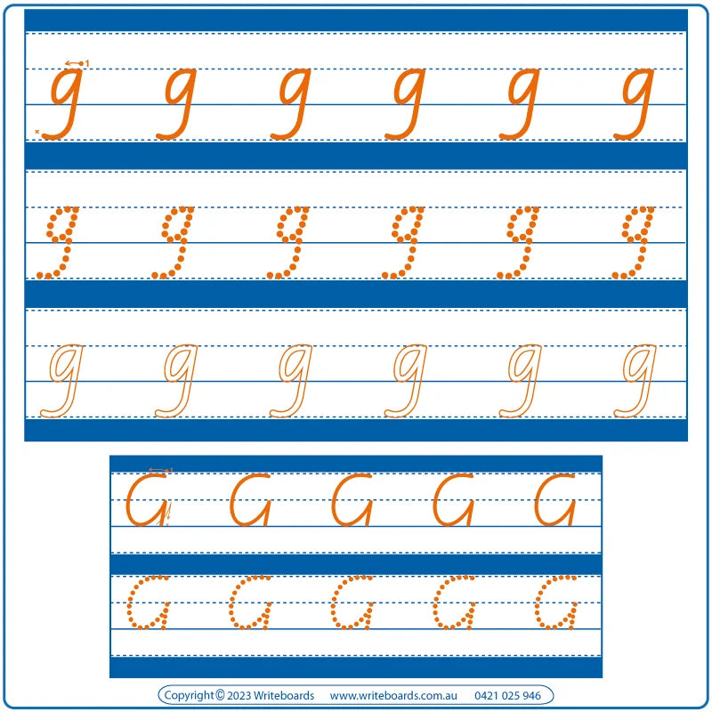 VIC Alphabet Tracing Worksheets in dots - outline and bold, WA Alphabet Tracing Worksheets