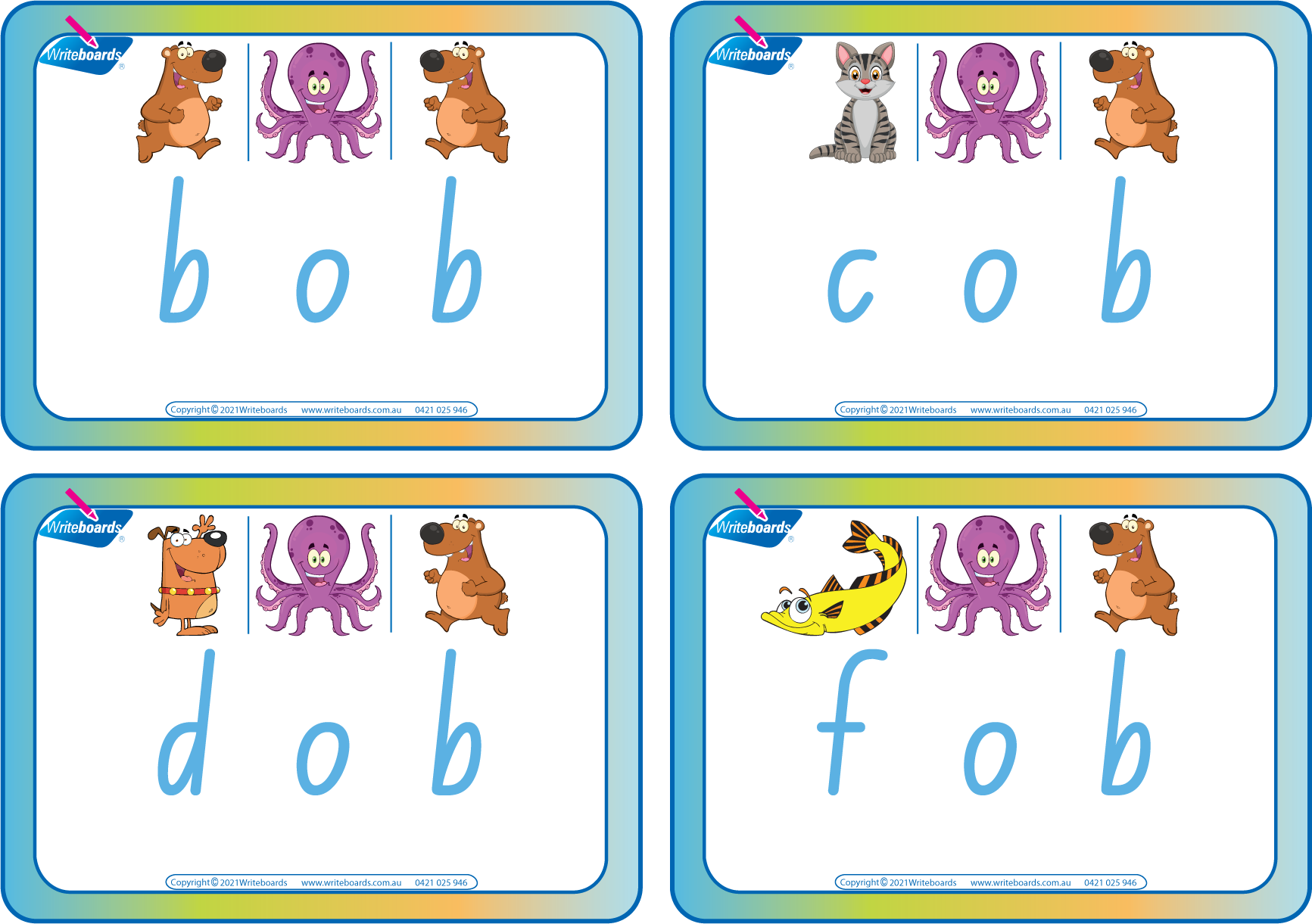 NSW Foundation Font CVC Package for Teachers, CVC Flashcard Package using Animal Phonics