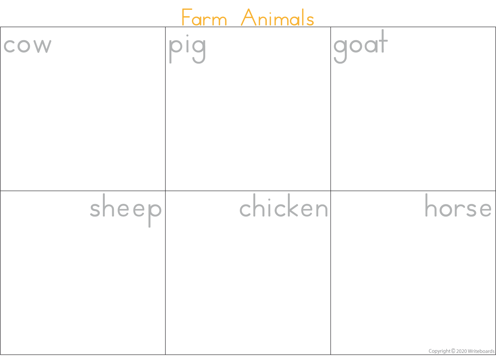 Farm Animal Busy Book where your child has to add the pictures