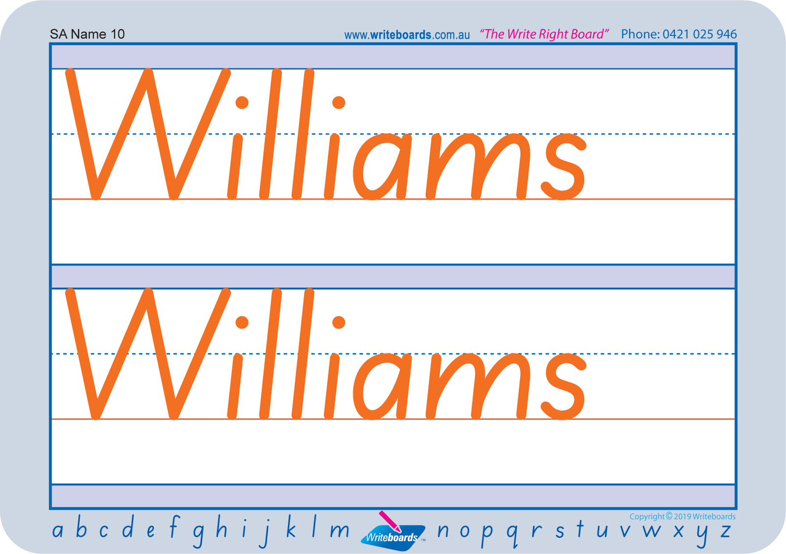 Teach Your Child How to Write Their Name using SA Modern Cursive Font
