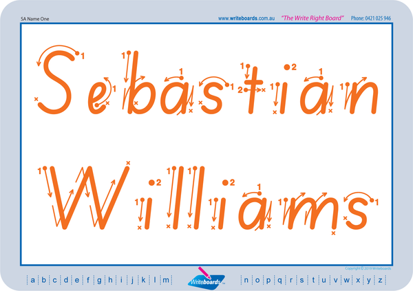 Teach Your Child How to Write Their Name using SA Modern Cursive Font ...