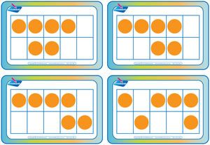 Subitising Flashcards for Childcare and Kindergarten, Subitising flashcards on ten grids