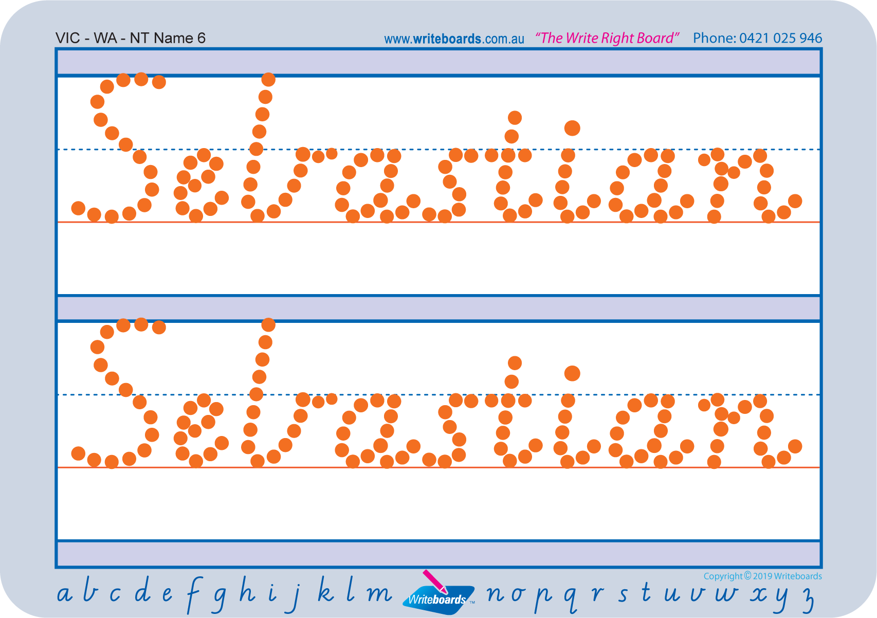 Teach your child how to write their name on lines using VIC Handwriting and dots