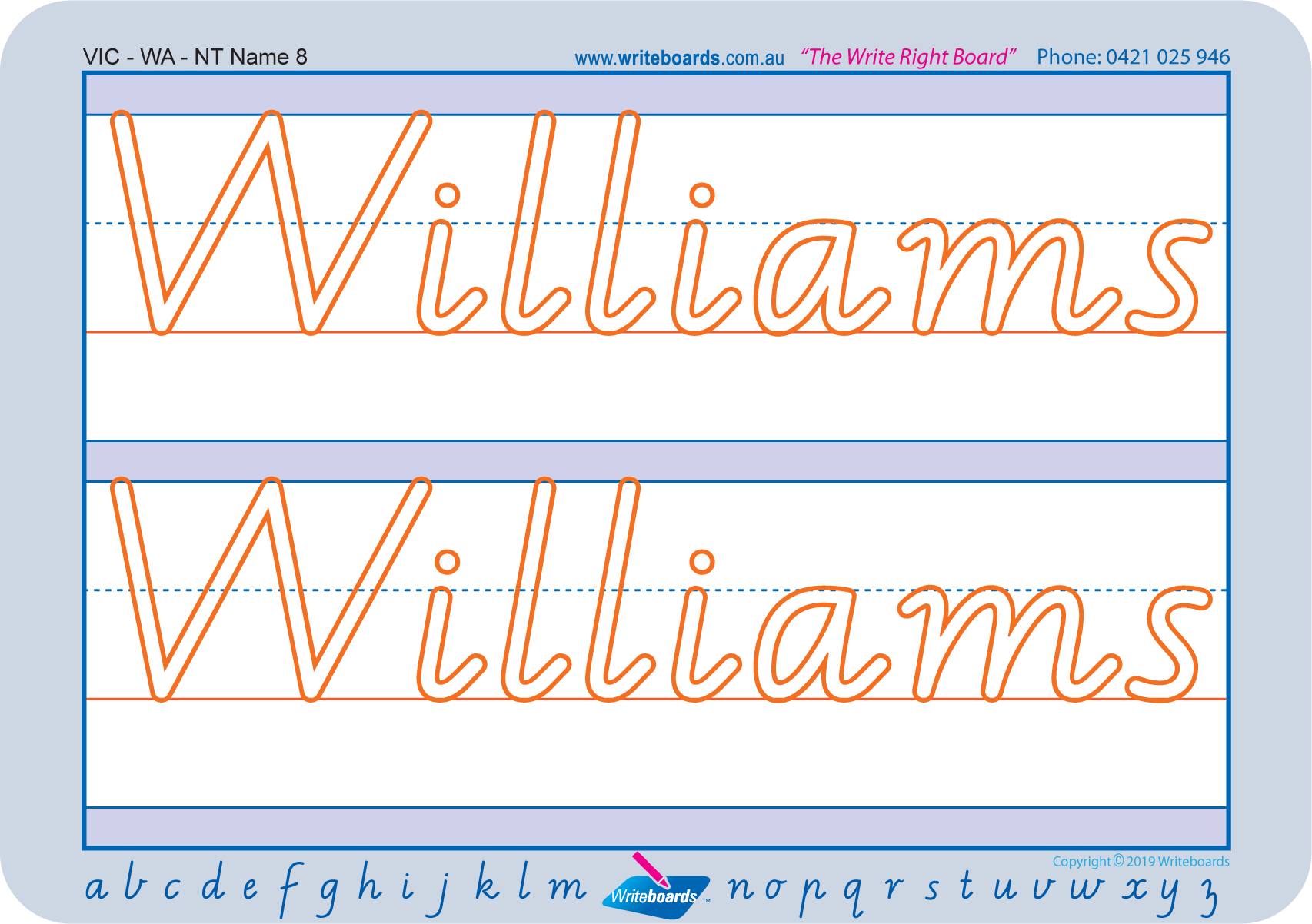 Teach Your Child to Write Their Name using WA Handwriting, Your Child’s Name in WA Handwriting