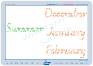 VIC Modern Cursive Font seasons of the year for teachers, VIC and WA Teachers Resources