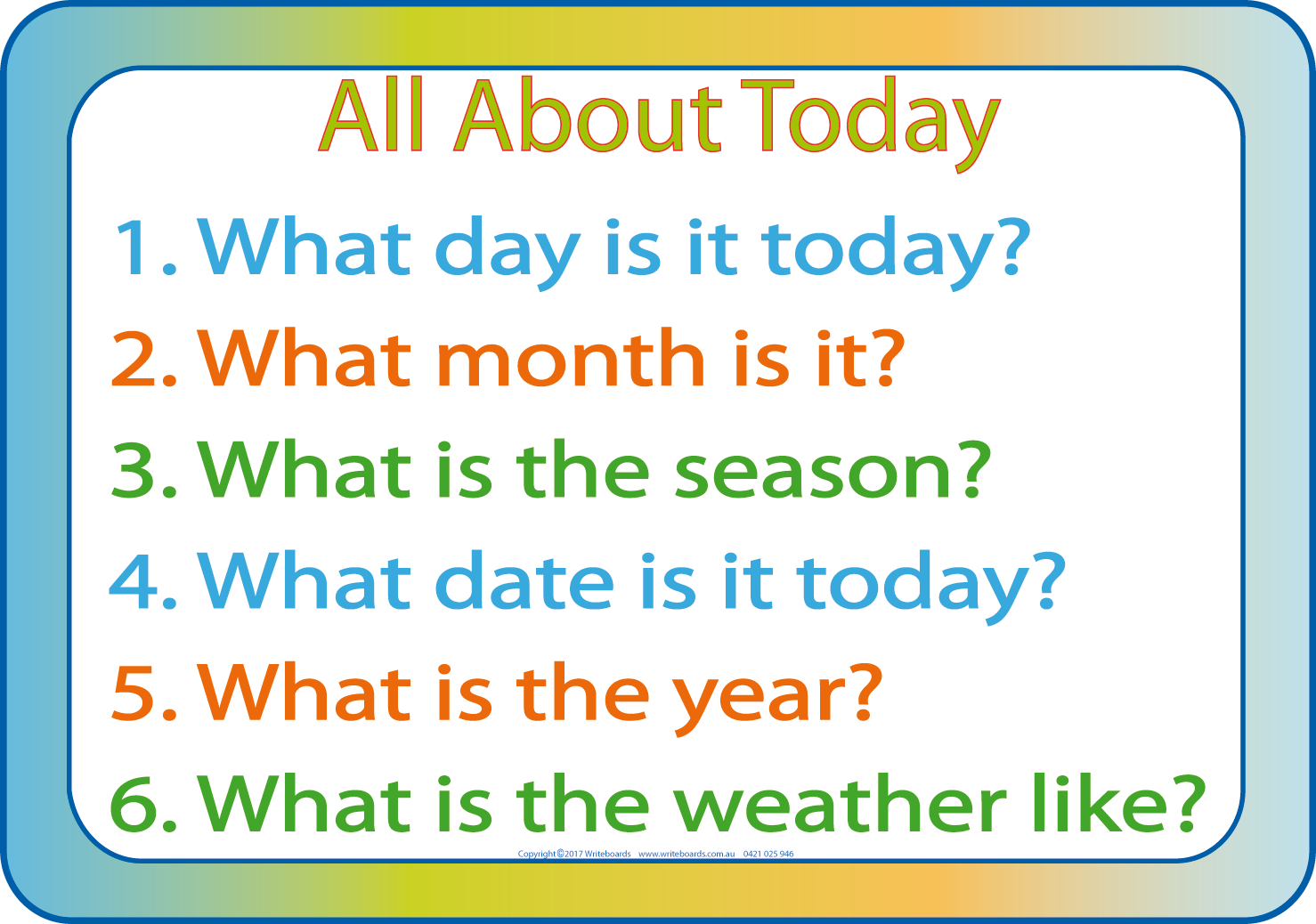 SA Learn Everything about Today, Learn about days and weeks, months and seasons, weather and years