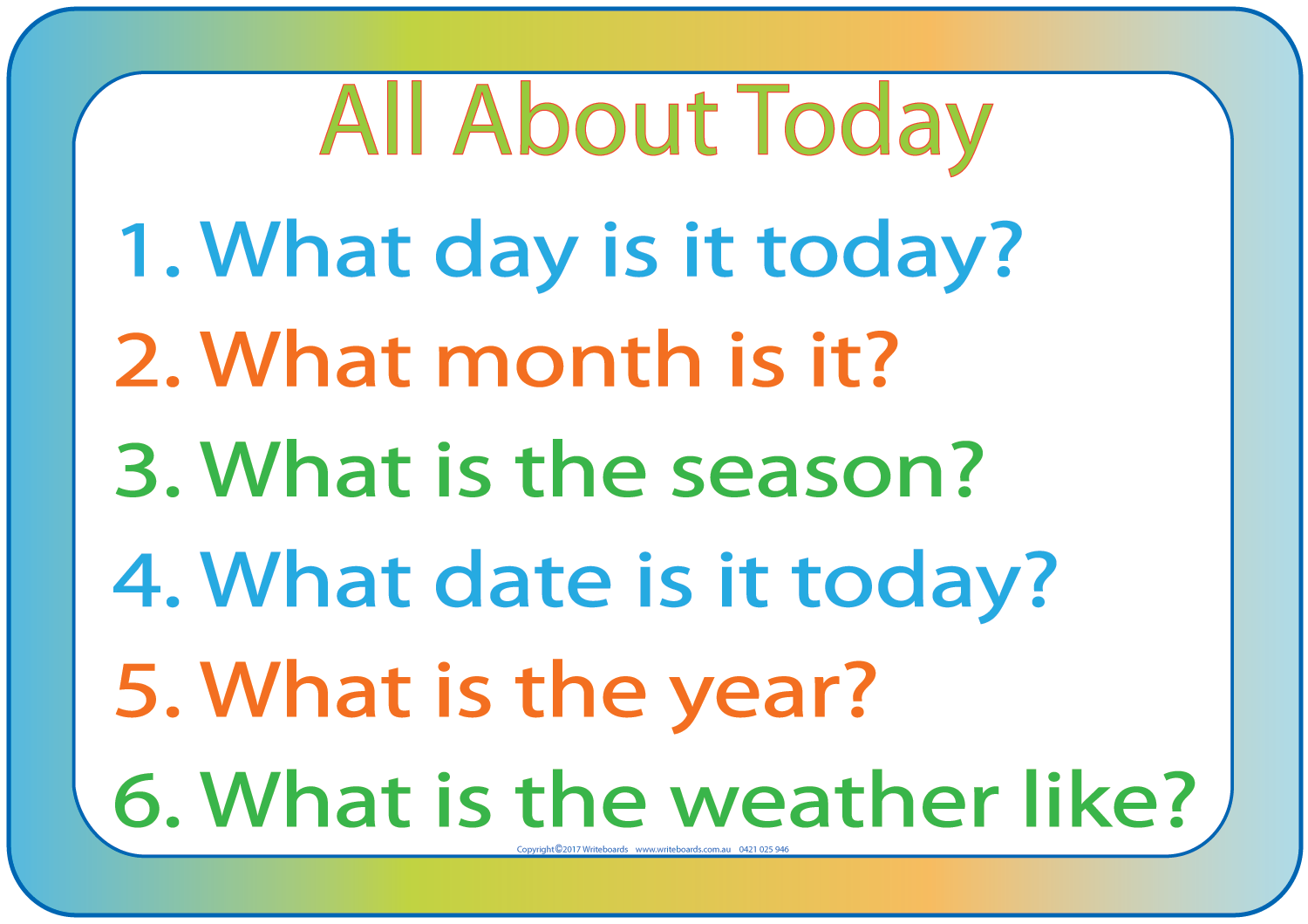 TAS Learn Everything about Today, Learn about days and weeks, months and seasons, weather 
