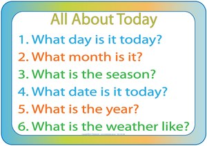 VIC, WA and NT Childcare Resources, Learn about days and weeks, months and seasons, weather etc.