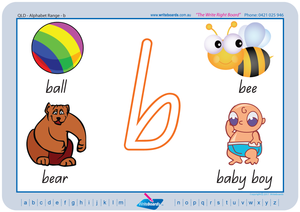 QLD Modern Cursive Font Beginner Alphabet Handwriting Worksheets and Flashcards for Teachers, QLD Teaching Resources