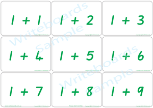 Special Needs Educational Arithmetic Bingo Game using QLD Modern Cursive Font handwriting