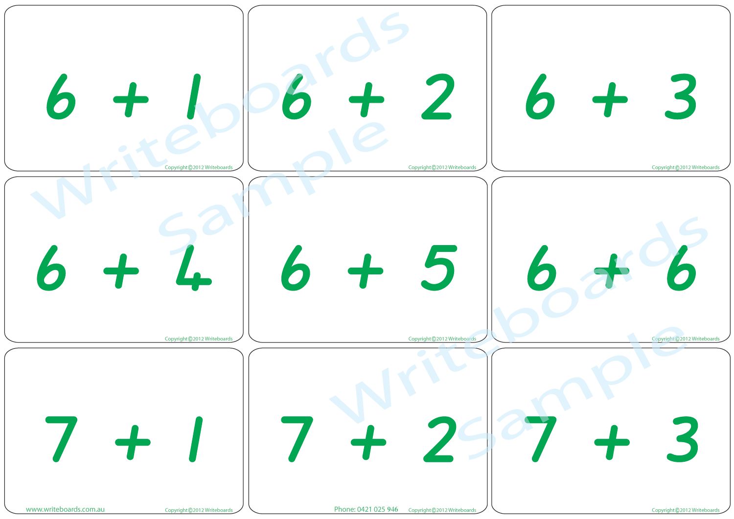 Educational Arithmetic Bingo Game using QLD Modern Cursive Font handwriting, Addition and Subtraction to Twelve