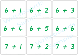 QLD Beginners Font Educational Bingo Game, QLD Beginners Font Addition Flashcards