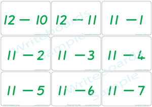 QLD Beginners Font Educational Bingo Game, QLD Beginners Font Subtraction Flashcards
