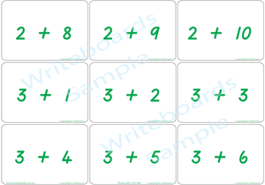 Educational Arithmetic Bingo Game using TAS Modern Cursive Font handwriting, TAS addition and subtraction