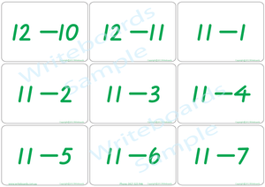 Addition and Subtraction Bingo using VIC Modern Cursive Font. Great for Special Needs Children.