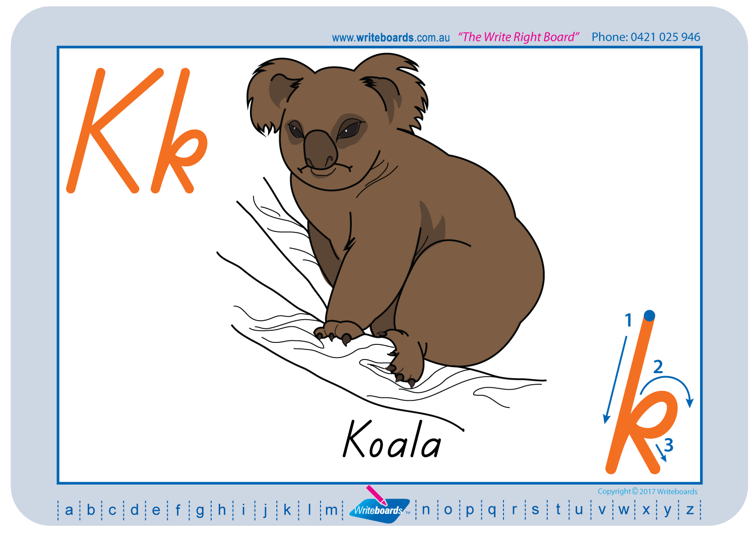 Australian Animal Alphabet Worksheets completed using TAS Modern Cursive Font for Occupational Therapists and Tutors