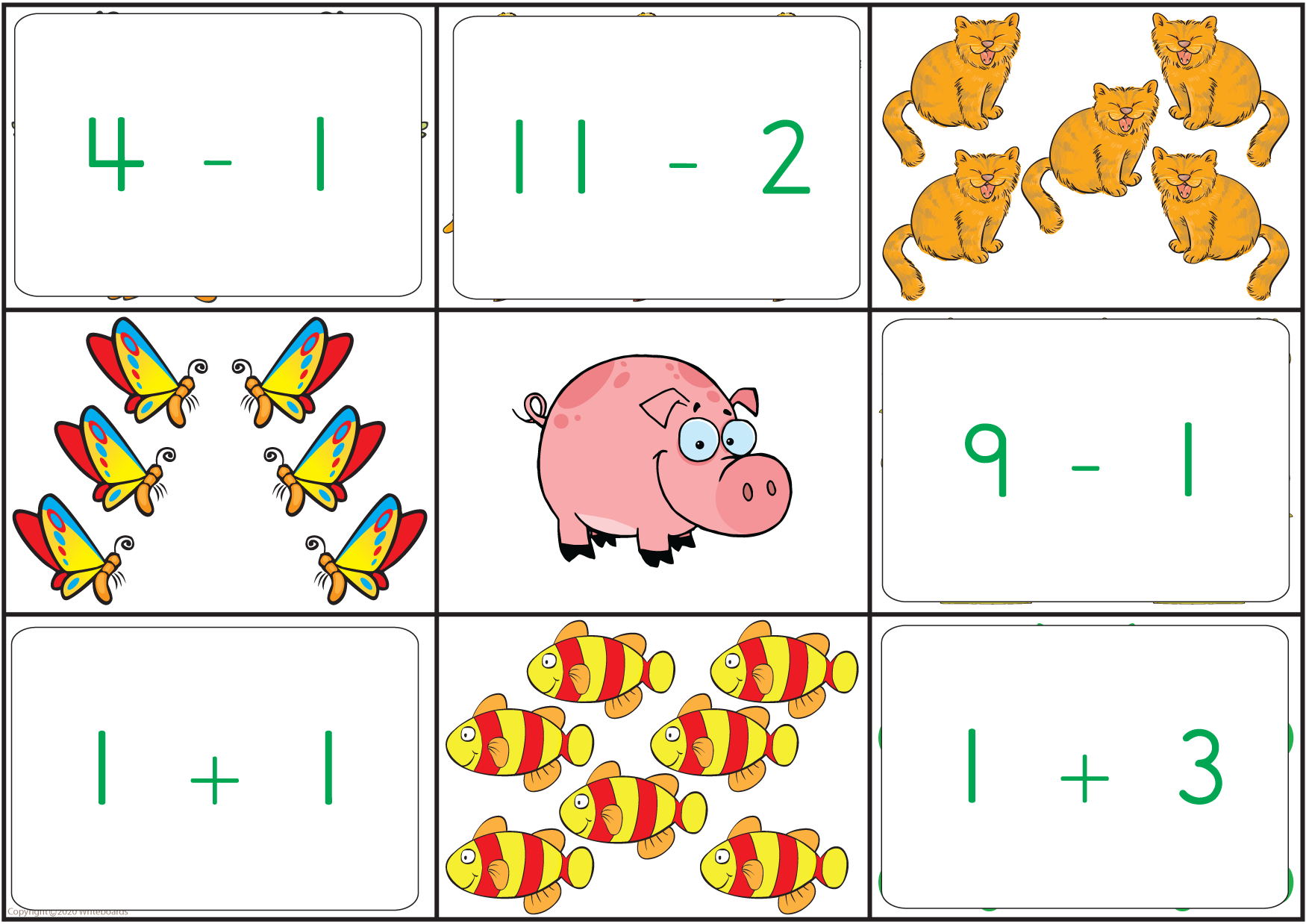 Addition and Subtraction Bingo Game