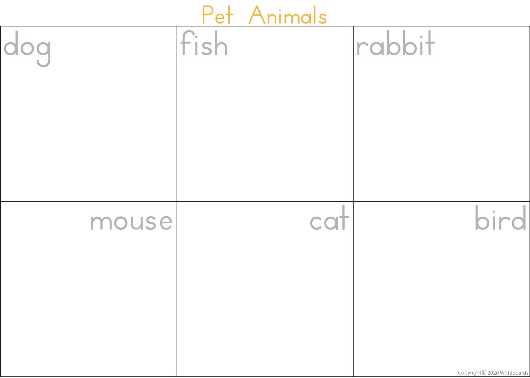 Pet Animal Busy Book where your child has to add the pictures