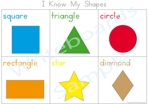 Free Shapes Poster comes with our Shape Busy Book