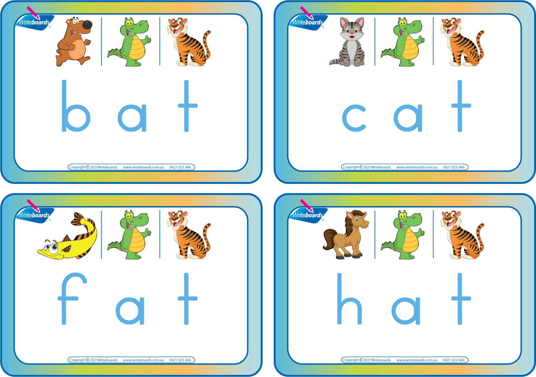 CVC Flashcards, Printable CVC Flashcards with Matching Pictures, Zoo Phonic CVC Flashcards, CVC Flashcards